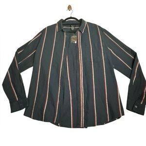 Forever 21 Men’s Striped Button-Up Shirt Navy Red White XL NWT‎